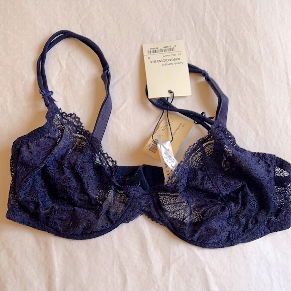 CottonClub Maria Giovanna Navy Lace Bra